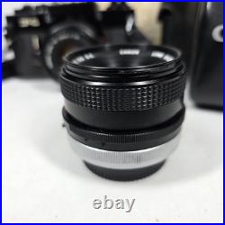 Vintage Canon F1 35mm Camera Body & FD 50mm 1.8 & 28mm 3.5 S. C. Lens with Box