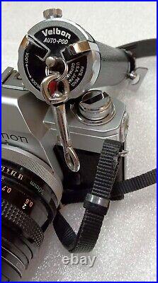 Vintage Canon FTB Camera With Lens + Minolta 35mm Lens + Filters +2 Pedestals