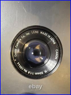 Vintage Canon Lens C-16 50mm f/1.8 Made In Japan Cine Movie Camera Lens with Case