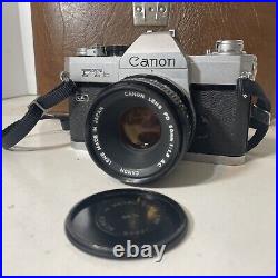 Vintage Canon Lot Ftb QL Camera & Lenses Bundle Accessories Case Strap Flash +++