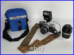 Vintage Canon TL QL 35mm Film Camera, Achiever 115A, Minolta APO lens & lowe bag