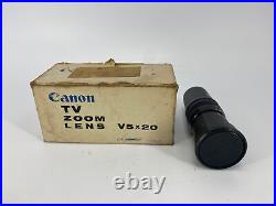 Vintage Canon TV ZOOM Camera Lens V5 X 20 20-100mm 12.5 No. 13552 Japan V5X20