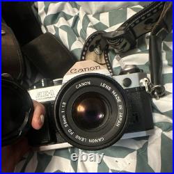 Vintage CanonAE-1 Program 35mm SLR Film Camera with FD 50mm f/1.8 Lens case/strap