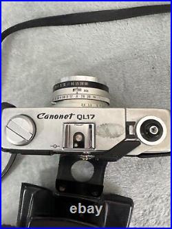 Vintage Canonet QL17 35mm Film Camera With 40mm f/1.7 Lens & Original Leather Ca