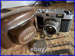 Vintage Canter Beauty 35mm Film Rangefinder Camera 45mm Lens With Leather Case