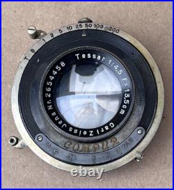 Vintage Carl Zeiss Jena Tessar F4.5 13.5cm Camera Lens Graflex Antique