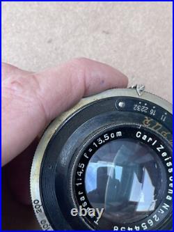 Vintage Carl Zeiss Jena Tessar F4.5 13.5cm Camera Lens Graflex Antique