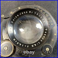Vintage Carl Zeiss Jena Tessar Folding Camera Lens Shutter 14.5 f=16.5cm Ikon