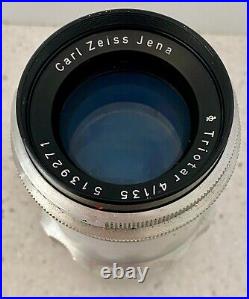 Vintage Carl Zeiss Jena Triotar F4 135 5139271 Camera Lens & Case