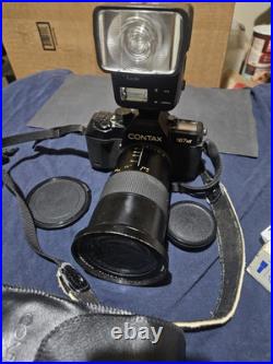 Vintage Contax 167MT 35mm SLR Film Camera Kit With Rare Carl Zeiss Lens, flash Vintage Contax 167MT 35mm SLR Film Camera Kit With Rare Carl Zeiss Lens, flash