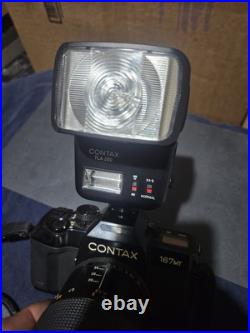 Vintage Contax 167MT 35mm SLR Film Camera Kit With Rare Carl Zeiss Lens, flash