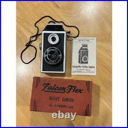 Vintage Falcon-Flex Reflex Camera Model M All Aluminum Case Box 1940's