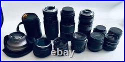 Vintage Film Camera Lot Canon, Pentax, Petri, Nikon, 12 Lenses + Accessories