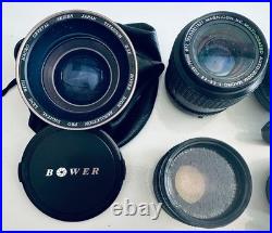 Vintage Film Camera Lot Canon, Pentax, Petri, Nikon, 12 Lenses + Accessories