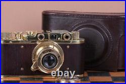 Vintage Film Leica camera rangefinder DRP Lens Elmar f3.5/50mm GOLD (Fed Copy)