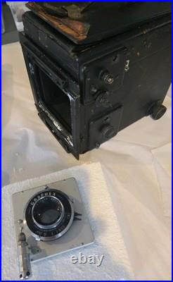 Vintage Graflex Camera Body with Graflex Optar 135mm Lens for Parts Restoration