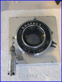 Vintage Graflex Camera Body with Graflex Optar 135mm Lens for Parts Restoration Vintage Graflex Camera Body with Graflex Optar 135mm Lens for Parts Restoration