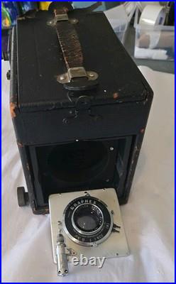Vintage Graflex Camera Body with Graflex Optar 135mm Lens for Parts Restoration Vintage Graflex Camera Body with Graflex Optar 135mm Lens for Parts Restoration