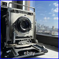Vintage Graflex Crown Graphic 4x5 camera f/4.7 135MM Lens READ