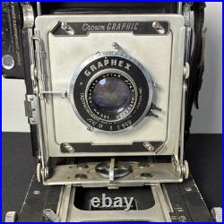 Vintage Graphex Crown Graphic Movie Camera Optar 135mm Lens f/4.7 Black 1940s
