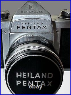 Vintage Honeywell Heiland Pentax H1 Camera with Asahi 12.2 / 55 Lens + Case