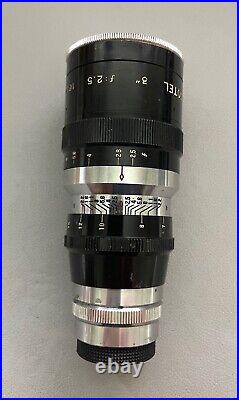 Vintage Kinotel 3 75mm f2.5 C mount lens 16mm Camera Bolex