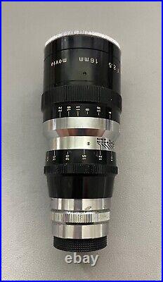 Vintage Kinotel 3 75mm f2.5 C mount lens 16mm Camera Bolex