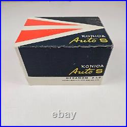 Vintage Konica Auto S 35mm Camera with Hexanon 47mm f/1.9 Lens Case & Box Working