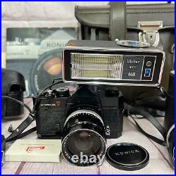 Vintage Konica Autoflex T 35mm Camera &Lens, Bag, AR 57mm Accessories Read Desc