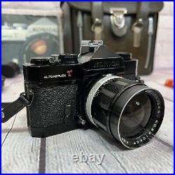 Vintage Konica Autoflex T 35mm Camera &Lens, Bag, AR 57mm Accessories Read Desc