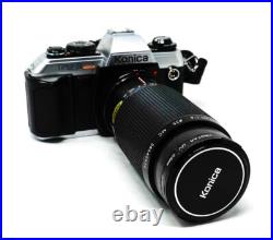Vintage Konica FT-1 Motor 35mm SLR Camera With Kiron 80-200mm f/4.5 Macro 14 Lens