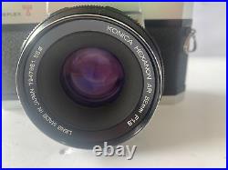 Vintage Konica T 35 MM Camera with52mm f/1.8 Lens, 135mm f/3.5 Lens & 35-75mm Lens
