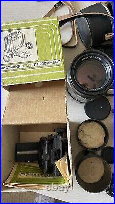 Vintage LOT of Zenit 11 35mm Film Camera With Helios Lens RARE accessories