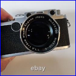 Vintage Leica D. B. P. Ernst Leitz Wetzlar Camera Germany #788620 Nikkor S. C 1.4