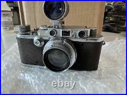 Vintage Leica III Camera Summar 12 50mm Lens & Nikon Kogaku Varifocal Finder