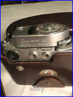 Vintage Leica M3 Camera Body With Lens, Lens Cap, Meter, Leather Leica Case