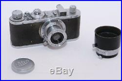 Vintage Leica Standard camera. Circa 1937. Leica Elmar 5cm f/3.5 lens and Shade