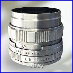 Vintage Lens HELIOS 44M-4 58mm f/2 M42 Silver, portrait photo lens