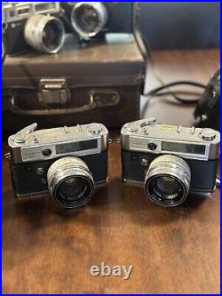 Vintage Lot Of Cameras 35MM, Lenses, Cases, Kodak, Yashica, Polaroid 1890s-1990