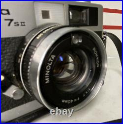 Vintage MINOLTA Hi-Matic 7sii Camera Rokkor 40mm 1.7 Lens Case strap 7 S II 7s2