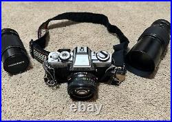 Vintage MINOLTA XG-M 35mm SLR Film Camera with MD 50mm 1.7 Lens+200& 300mm Xtr Len