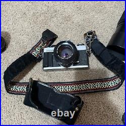 Vintage MINOLTA XG-M 35mm SLR Film Camera with MD 50mm 1.7 Lens+200& 300mm Xtr Len