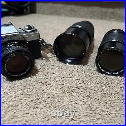 Vintage MINOLTA XG-M 35mm SLR Film Camera with MD 50mm 1.7 Lens+200& 300mm Xtr Len