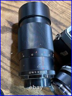 Vintage Mamiya Sekor 55mm f1.4 w 1000 DTL Camera & Vivitar 200mm Telephoto Lens