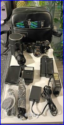 Vintage Mamiya ZE 35mm SLR Film Camera Kit with Lenses & Accessories