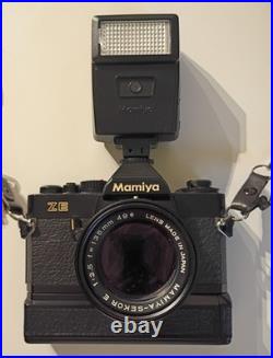 Vintage Mamiya ZE 35mm SLR Film Camera Kit with Lenses & Accessories