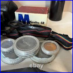 Vintage Minolta SR-1 Camera & Lot Lens Cover Straps Accessories UNTESTED