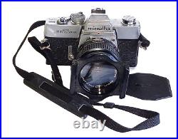 Vintage Minolta SR-T202 Film Camera Japan with ROKKOR-X 55mm Lens Skylight UV-Haze