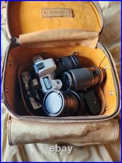 Vintage Minolta SRT 101 Chinon CS Maxxum QTsi 35mm SLR Cameras 5 Lenses Bag Lot Vintage Minolta SRT 101 Chinon CS Maxxum QTsi 35mm SLR Cameras 5 Lenses Bag Lot