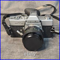 Vintage Minolta SRT 101 Film Camera Bundle with Lens, Flash, Case & Accessories